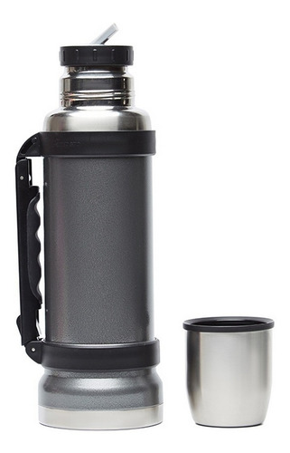 Termo Pampero Iguazú de acero inoxidable con material externo de acero gris