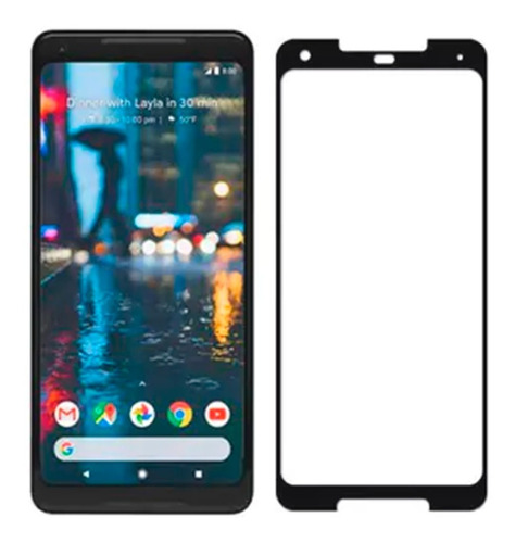 Google Pixel 2xl Cristal Curvo Pegamento Full  Paq Con 3pzs