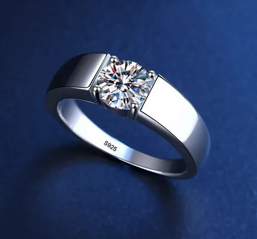 Anillo De Plata Unisex Con Zirconio Redonda Compromiso MercadoLibre