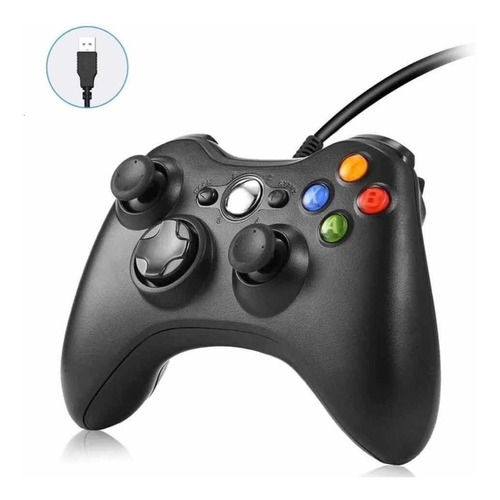 Imagen 1 de 9 de Joystick Mando Gamepad Xbox 360 Con Cable Usb P/pc Y Xbox