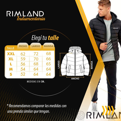 Imagen 7 de 9 de Campera Impermeable Hombre Inflable Con Capucha Rimland
