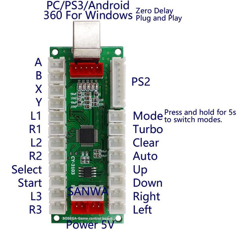 Usb Arcade Pc Ps3 Android Ps3 Codificador 5v