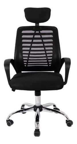 Imagen 1 de 3 de Silla de escritorio Femmto EM001 ergonómica  negra con tapizado de poliéster y mesh