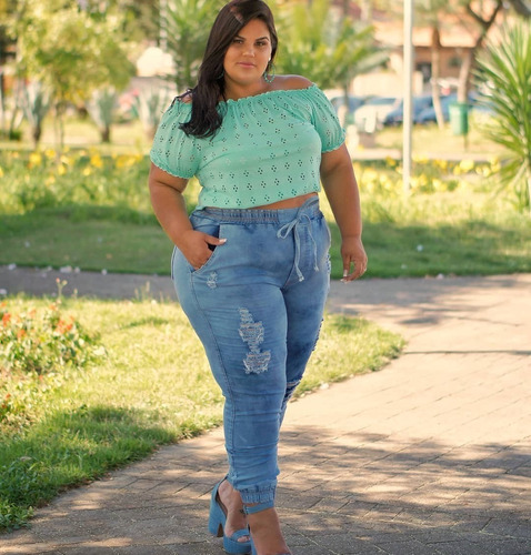 Accurate Accord jeans Calça Jeans Jogger Plus Size Moda Feminina Lycra Elastico Mc | Frete grátis