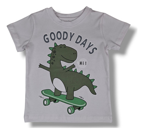 Conjunto De Niño Playera Dinosaurio Short Verde Militar Blanco - Verde Militar 3 Años