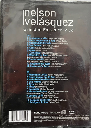 Imagen 2 de 2 de Nelson Velasquez - Grandes Éxitos En Vivo