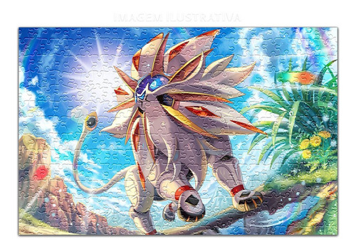 Quebra Cabeça Personalizado Pokemon Lendario Solgaleo 48 Pçs