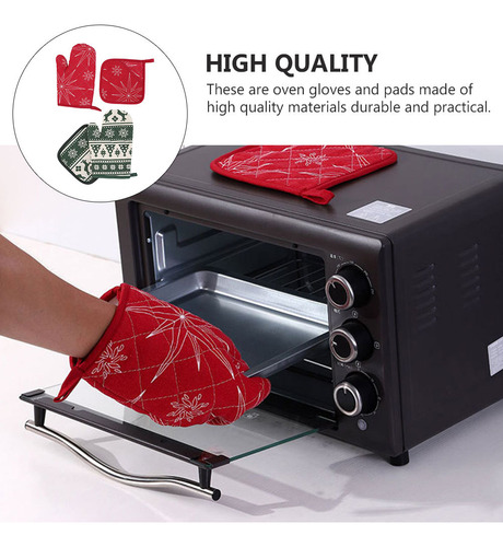 Juego De 2 Guantes De Cocina Para Hornear, Resistentes Al Ca