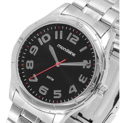Relógio Masculino Mondaine Prateado Barato Original Garantia