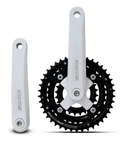Jeu De Manivelles Suntour XCE Triple Plateau - 170mm - 48/38/28T - VTT Vintage - Occasion Bon état