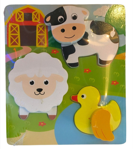 Puzzle Tablero Animal Encastre Madera 3pcs New 0318 Bigshop