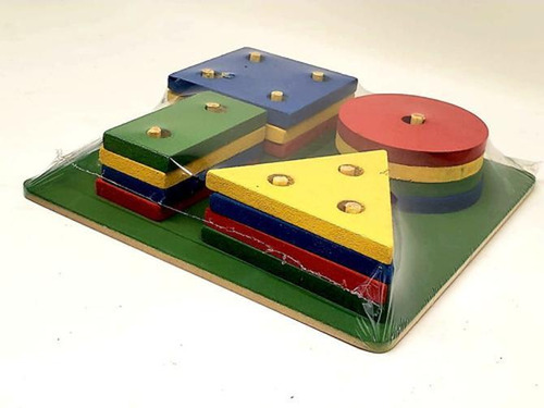 Brinquedo Pedagógico Montessori Formas Geométricas Verde