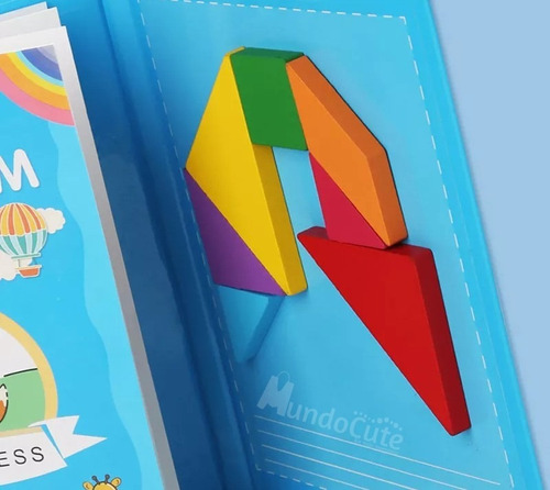 Imagen 3 de 4 de Tangram Magnético Madera Juguetes Didácticos Montessori