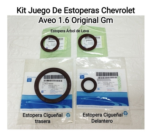 Kit Juego De Estoperas Aveo 1.6 Original Gm  4 Unidades