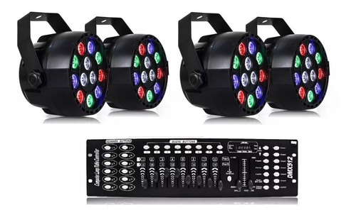 Kit Iluminação Festa Canhão 12 Leds Mesa Dmx 