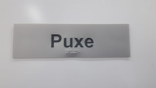 Imagem 1 de 1 de Placa Sinalização Puxe Empurre Braille Padrão Bradesco