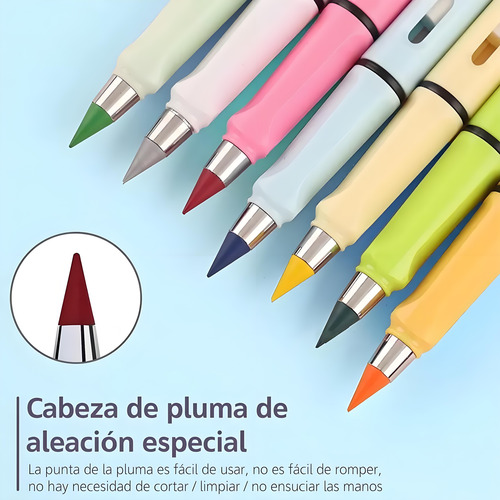 12 Lápices Infinito Mágico +borrador Incorporado, 24 Puntas