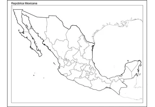 Mapa Republica Mexicana Con Division Politica Sin Nombres Para Imprimir Sexiz Pix