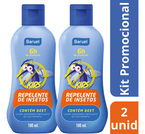 Kit 2 Loção Repelente Baruel Kids 6 Horas 100ml