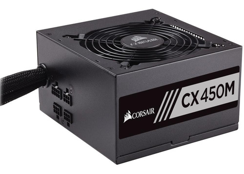 Fuente de alimentación Corsair 450w 80 Plus Bronze CX450m semimodular, color negro, 100 V/240 V