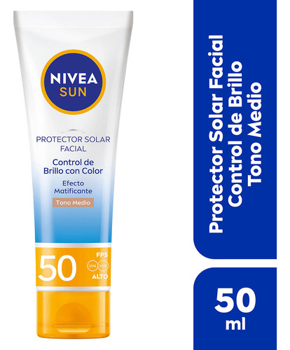 Protector Facial Nivea Sun Control De Brillo Tono Medio 50ml