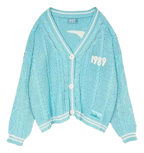 Jersey De Punto Con Cuello En V Para Mujer De 1989, Otoño E