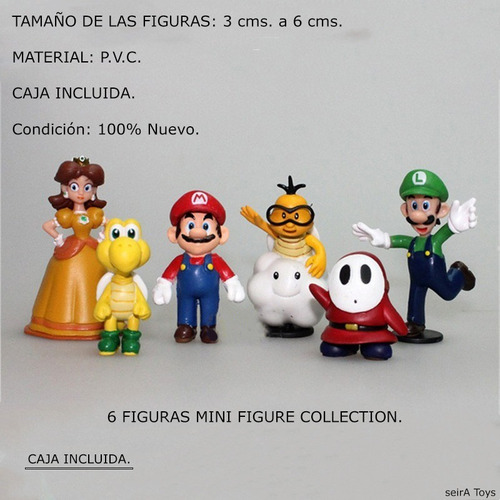 6 Mini Figures Collection. Super Mario Bros. 6 Cms. Luigi.