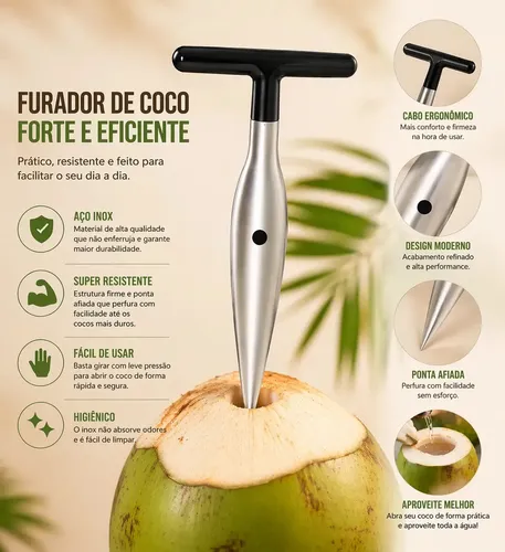 Furador De Coco Aço Inox Clink | MercadoLivre
