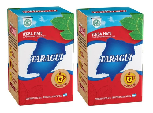 2 Yerba Mate Taragui Mate Cocido Saches Erva Mate Chá Tea