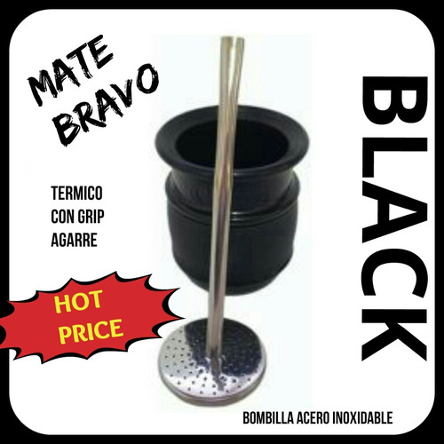 Best Price! Set Matero!mate Urbano Black+bombilla Acero Inox