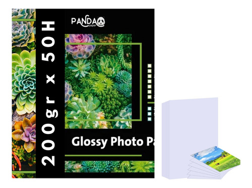 Papel Fotografico Doble Faz Glossy Panda A4 200g 50 Hojas