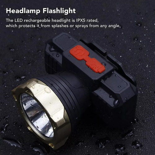Linterna Frontal Recargable Foco Cabeza Foco Minero 300lm