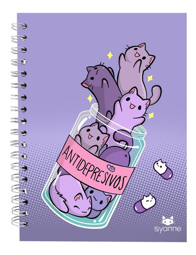 Syanne Libreta Sketchbook Hoja Blanca  Gatos Antidepresivos