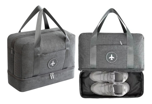 Imagen 1 de 7 de Bolsa De Gimnasia De Gran Capacidad, Playa, Viaje, Forro Doble, Almacenamiento De Calzado Independiente Seco Y Húmedo
