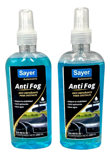 Anti Fog Sayer Anti Empañante Para Cristales Ka-0610 2 Pza