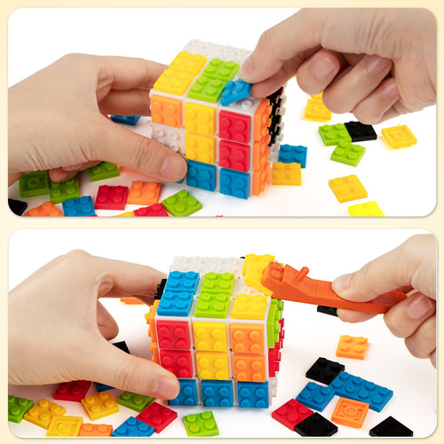 Cubos De Construcción 3x3x3, Juguete De Puzzles 3d Color De La Estructura
