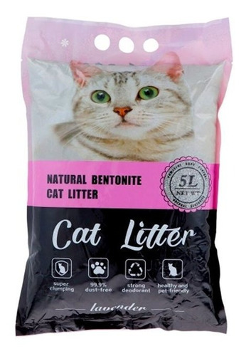 Sanitaria Aglomerante Cat Litter Bentonita 5l. Limón/lavanda
