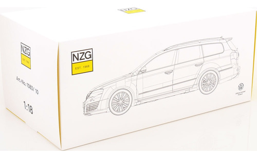 Miniatura Carro Vw Passat R36 Variant 2009 Vermelho 1:18 Nzg Vermelho