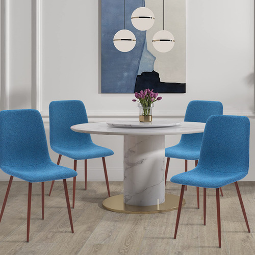 Asiento De Tela Moderno Para Comedor Y Cocina Juego De 4 Azu