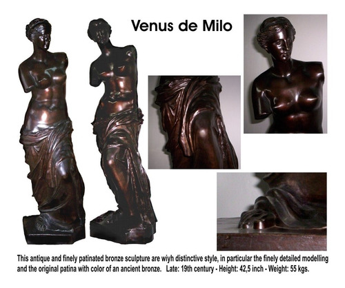 Escultura Venus De Milo De Bronce Origen Francés