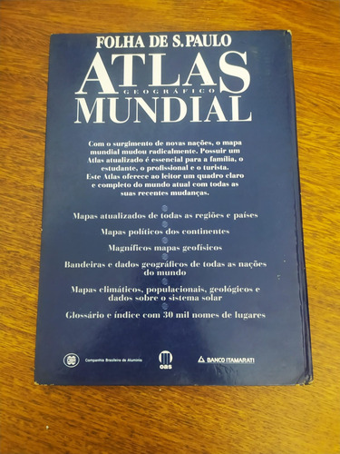 Livro Atlas Geográfico Mundial Da Folha De São Paulo (Usado)