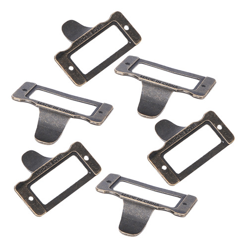 Portaetiquetas De Metal, 6 Piezas, Tiradores De Bronce, Marc