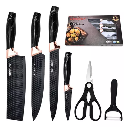 Juego Set De Cuchillos Para Cocina 6 Piezas Profesional Acero