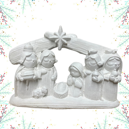 Pesebre 1 Pieza Textura Navidad Figura De Yeso Para Pintar