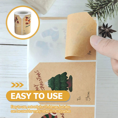 1 Roll Christmas Name Tag Labels Self Adhesive Christmas Tag
