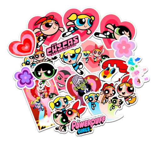 Stickers Las Chicas Superpoderosas X20 En Plancha Regalo