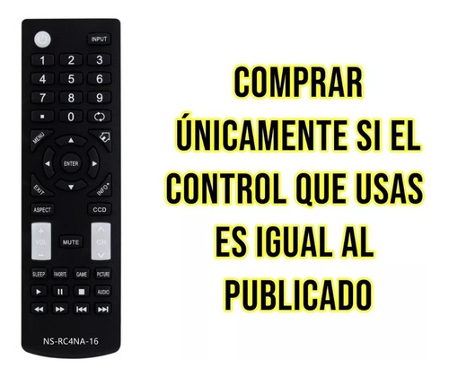 Control Remoto Generico Insignia Smart Tv Ns-rc4na-16