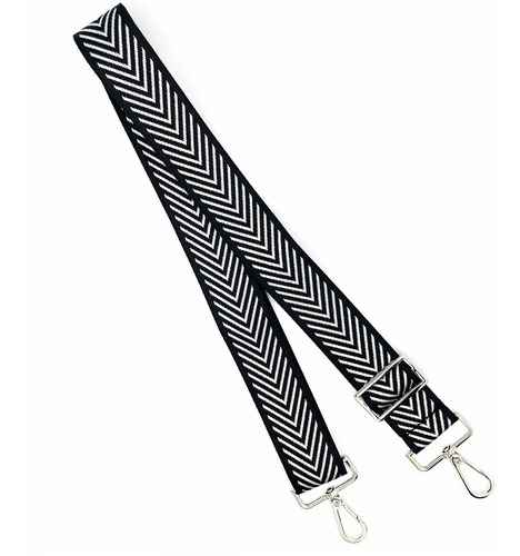 Correa Para Cartera Black And White