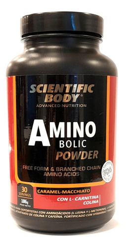 Amino Bolic Powder Caramelo-m 186 Gr Scientific Body Sabor Caramelo/macciato