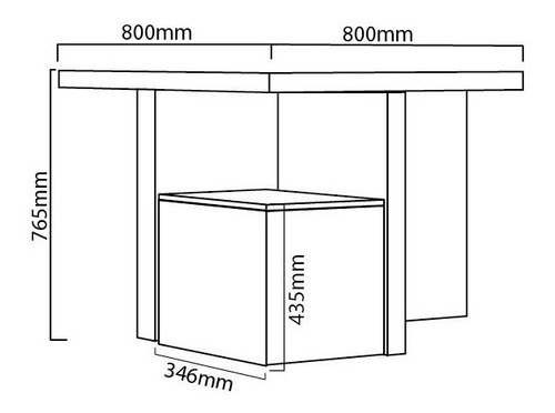 Imagen 4 de 10 de Combo Comedor Living Delos Mesa + 4 Cubos Puff Melamina